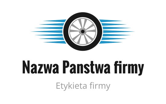 Nowoczesny projekt logo z kołem i niebieskimi liniami ruchu