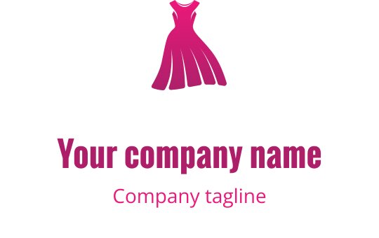 Stylowe logo projektu różowej sukienki z eleganckimi, płynącymi liniami