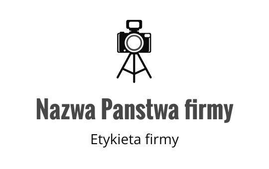 Minimalistyczny projekt logo aparatu z statywem i okrągłym obiektywem