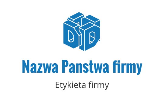 Nowoczesne niebieskie logo w kształcie 3D sześcianu z zazębiającymi się kształtami