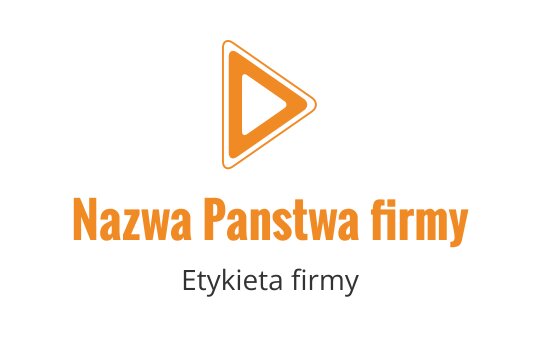 Nowoczesne logo przycisku odtwarzania w kolorze pomarańczowym z wyraźną typografią