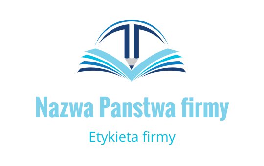 Nowoczesny projekt logo z otwartą książką i ołówkiem w odcieniach niebieskiego