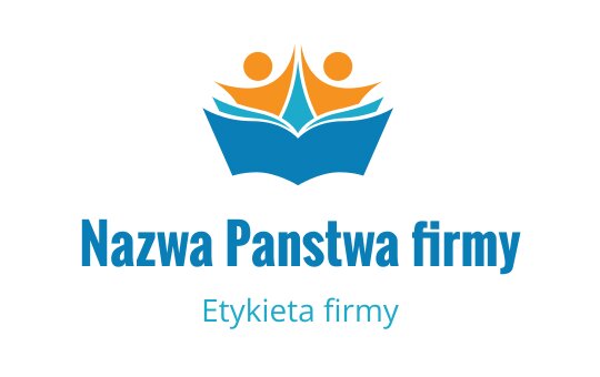 Kolorowy projekt logo z dwiema abstrakcyjnymi postaciami nad otwartą książką