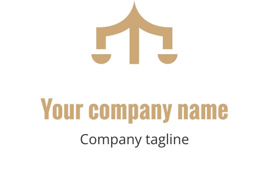Stylowe logo z wyważoną wagą w złotym i czarnym kolorze