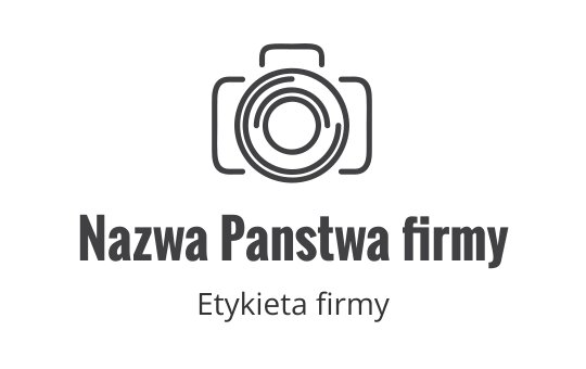 Minimalistyczny projekt logo aparatu z okrągłym obiektywem i prostymi liniami