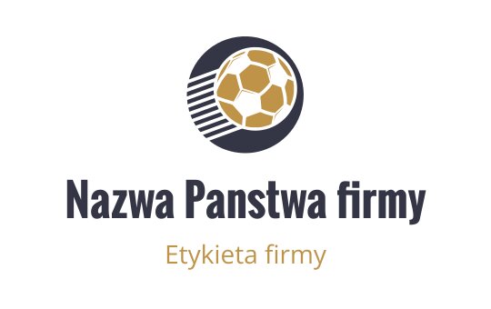 Dynamiczny projekt logo z piłką nożną i liniami ruchu