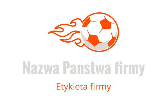 Dynamiczny projekt logo piłki nożnej z płomieniami w pomarańczowym i czarnym
