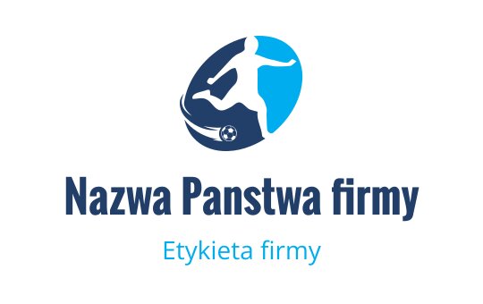 Dynamiczny projekt logo z sylwetką piłkarza w ruchu