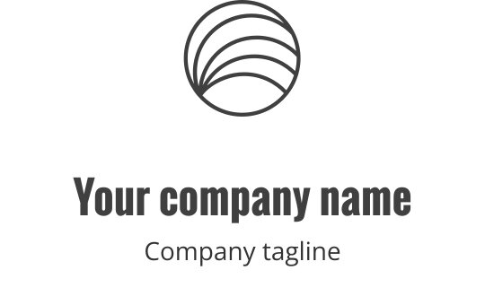 Nowoczesny okrągły projekt logo z warstwowymi krzywymi liniami