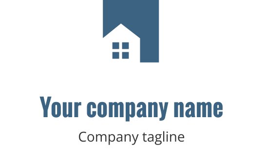 Nowoczesne logo w kolorze turkusowym z sylwetką stylizowanego domu