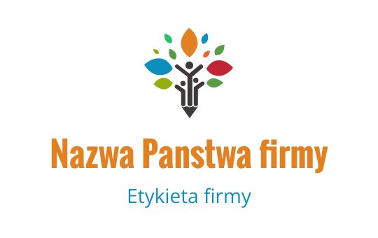 Kolorowe logo drzewa z liśćmi i postacią ludzką u podstawy