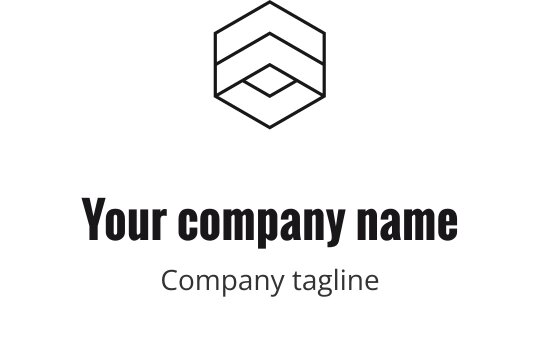 Nowoczesny projekt logo geometrycznego z heksagonalnym kształtem i czystymi liniami
