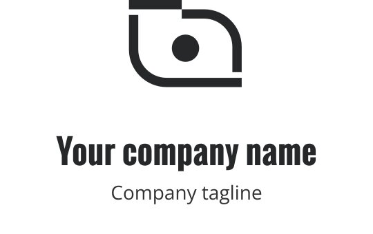 Szykowne szare logo z stylizowanym zarysem aparatu
