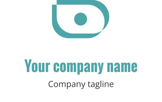 Zielono-niebieskie logo z stylizowanym aparatem o eleganckich liniach