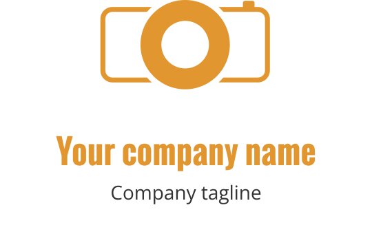 Eleganckie złote logo aparatu z nowoczesnym, stylowym wyglądem