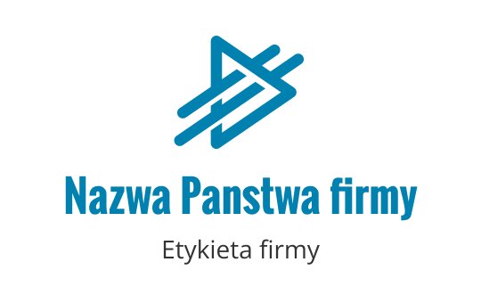 Nowoczesne niebieskie logo z dynamicznymi trójkątnymi kształtami i liniami