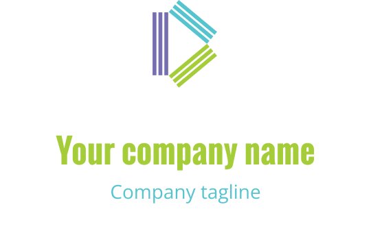 Nowoczesne niebieskie i cyjanowe logo z stylizowanym przyciskiem odtwarzania
