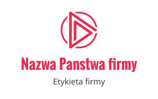 Nowoczesne czerwono-czarne logo z trójkątnym symbolem odtwarzania