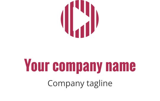 Odważne czerwone logo z stylizowanym przyciskiem odtwarzania
