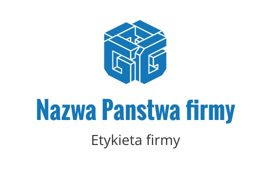 Nowoczesne niebieskie logo z geometrycznym wzorem i przeplatającymi się kształtami