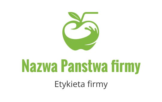 Nowoczesne logo jabłka w kolorze zielonym z elementami ręki i liścia