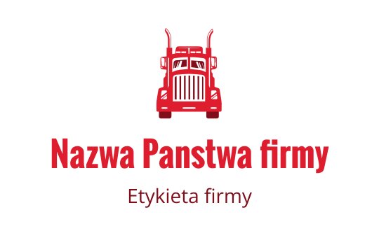 Odważne czerwone logo ciężarówki z wyraźnym grillem i rurami wydechowymi
