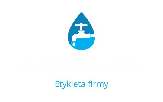 Nowoczesne niebieskie logo kropli wody z kranem i kroplą