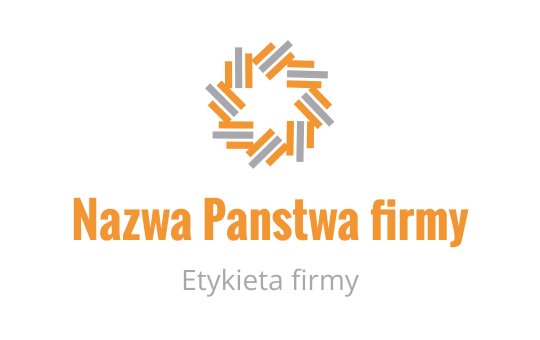 Nowoczesny projekt logo z przeplatającymi się pomarańczowymi i szarymi kształtami