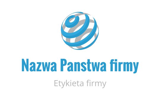 Nowoczesne niebiesko-białe logo globu z zakrzywionymi paskami