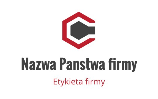 Nowoczesny heksagonalny projekt logo z wyraźnym czerwonym konturem i szarymi akcentami