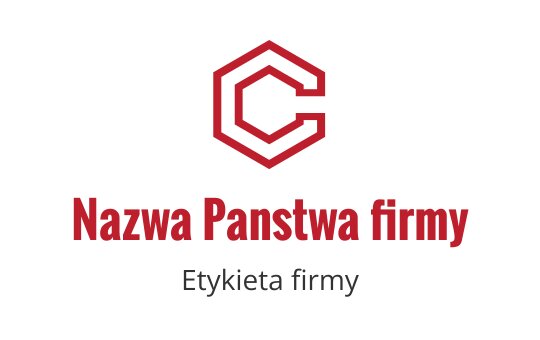 Nowoczesny projekt logo w kształcie heksagonu z wyraźną czerwoną literą C