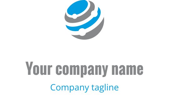 Nowoczesny projekt logo globu z niebieskimi i szarymi elementami