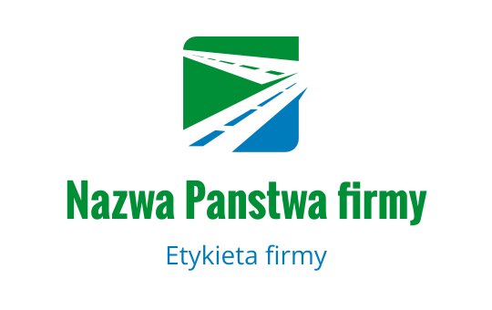 Nowoczesny projekt logo z zieloną i niebieską grafiką drogi
