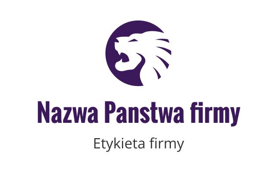 Odważne logo lwa w purpurze z okrągłym tłem