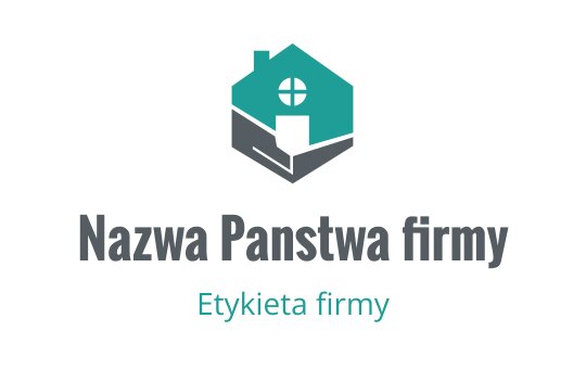 Nowoczesne logo domu z elementami w kolorze turkusowym i szarym