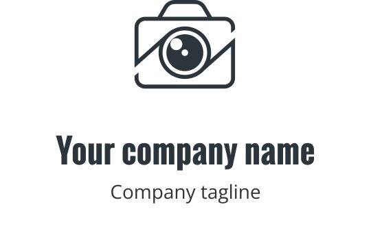 Nowoczesny projekt logo aparatu z okrągłym obiektywem i eleganckimi liniami