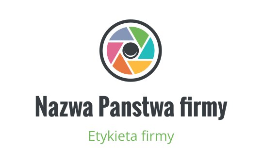 Kolorowy projekt logo obiektywu aparatu z okrągłymi segmentami i wyraźnym tekstem