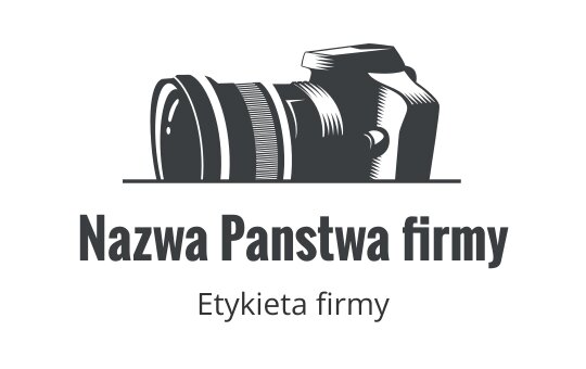 Nowoczesny projekt logo aparatu z eleganckimi liniami i wyraźną typografią