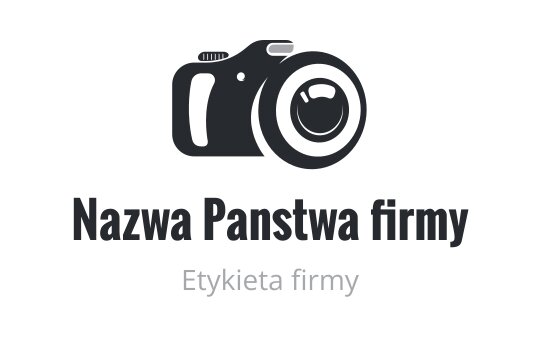 Logo aparatu z stylizowanym konturem w ciemnoszarym kolorze