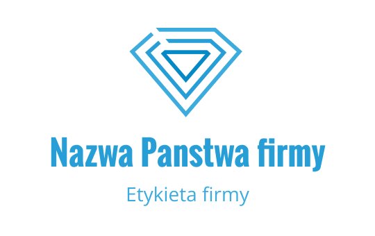 Nowoczesne niebieskie logo diamentu z warstwowymi kształtami geometrycznymi