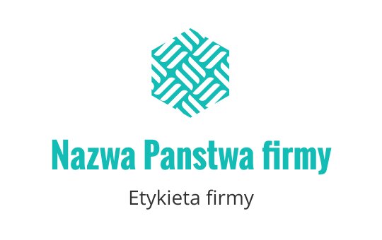Logo w kształcie heksagonu z elementami wzoru w kolorze teal