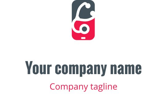 Nowoczesny projekt logo z czerwonym i zielonym krzyżem medycznym oraz stetoskopem