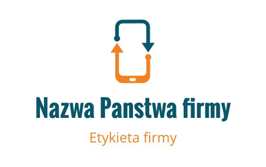 Nowoczesny projekt logo z smartfonem i strzałkami w pomarańczowym i turkusowym