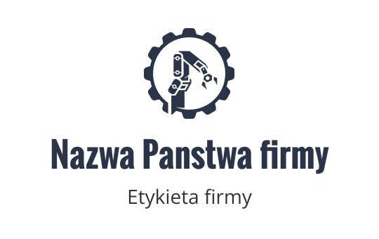 Nowoczesny projekt logo z robotyczną ręką w kształcie zębatki
