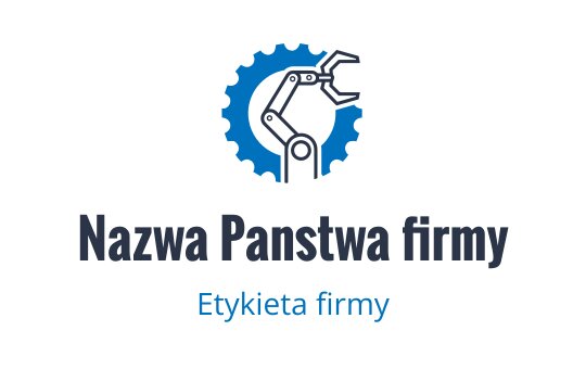 Nowoczesny projekt logo z robotycznym ramieniem w niebieskim kole zębatym