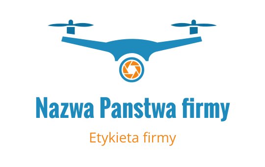 Nowoczesne logo drona z obiektywem kamery w centrum