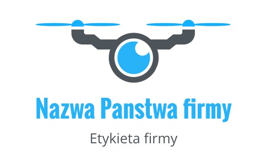 Nowoczesne logo drona z niebieskim okiem i eleganckimi liniami