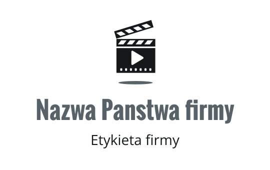 Nowoczesny projekt logo klapsa filmowego z elementem przycisku odtwarzania