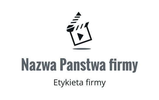 Kreatywne logo projektu klapsa filmowego z elementem przycisku odtwarzania