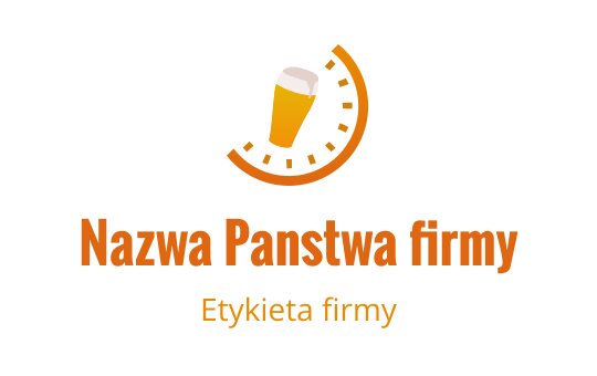 Nowoczesny projekt logo z elementami szklanki piwa i okrągłego zegara